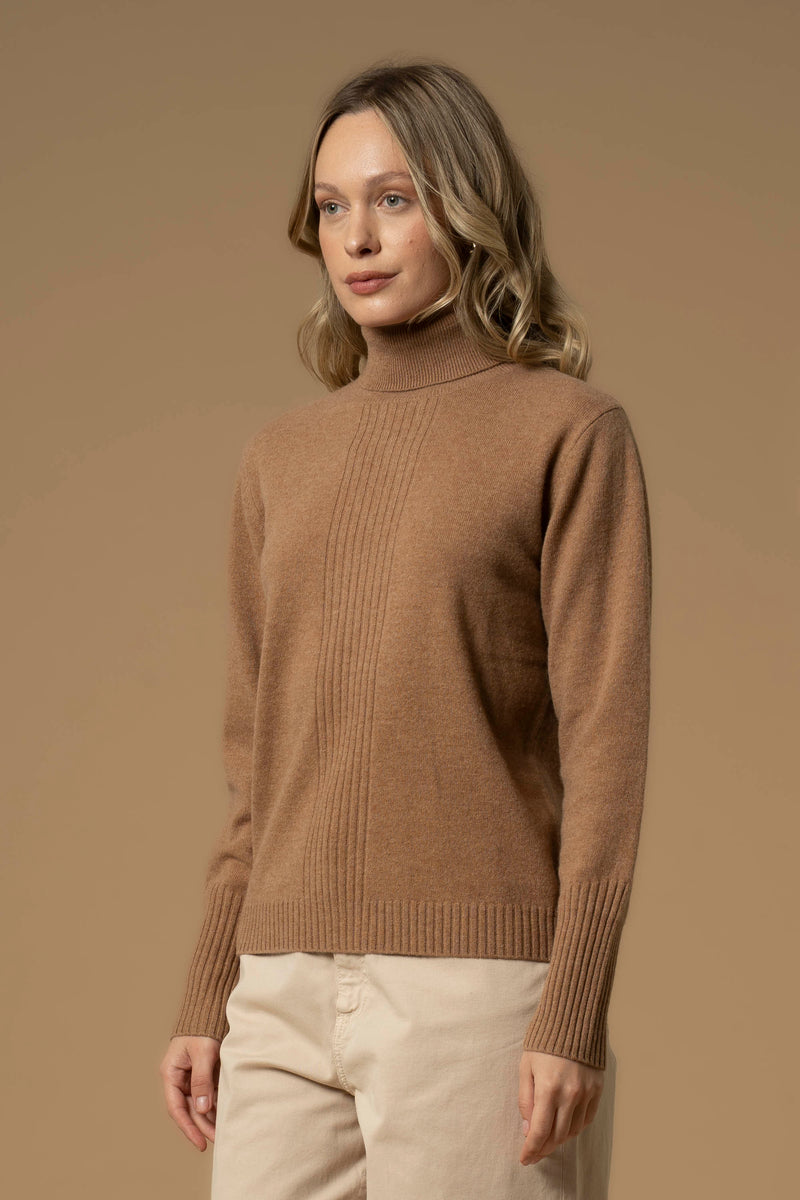 Maglia in lana con dettagli a costine - Maglia M/L Anesio