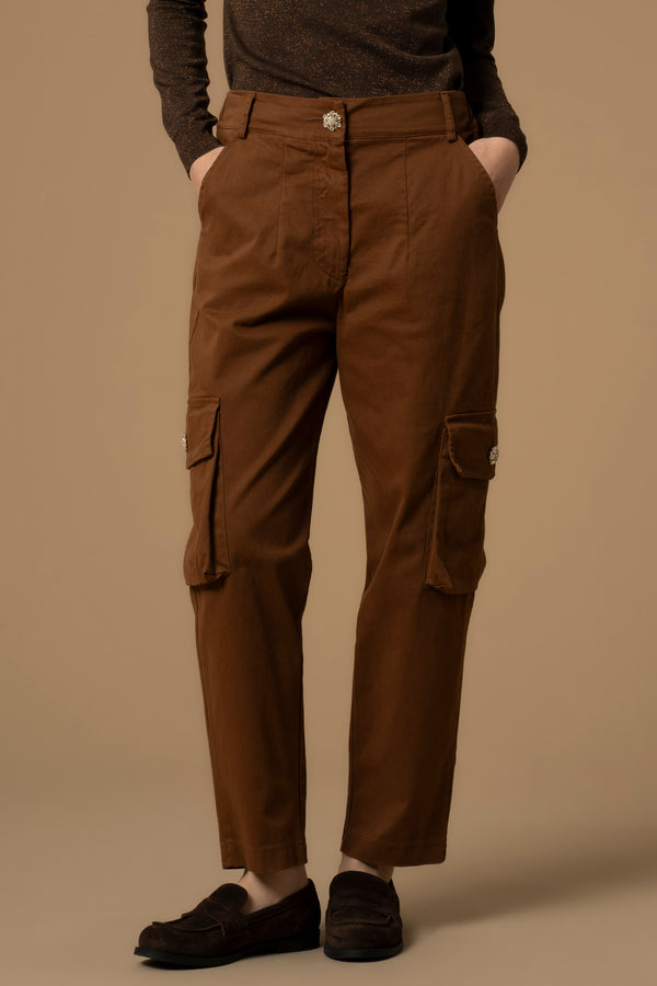 Pantalón cargo de corte recto - Pantalon COLOR ALETINE