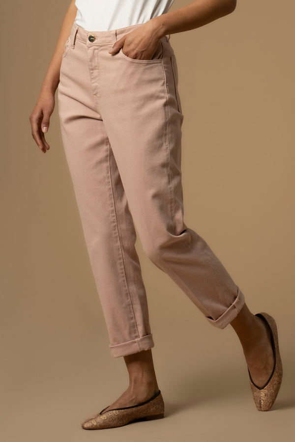 Pantalon coupe Capri avec revers - Pantalon COLOR GRANT