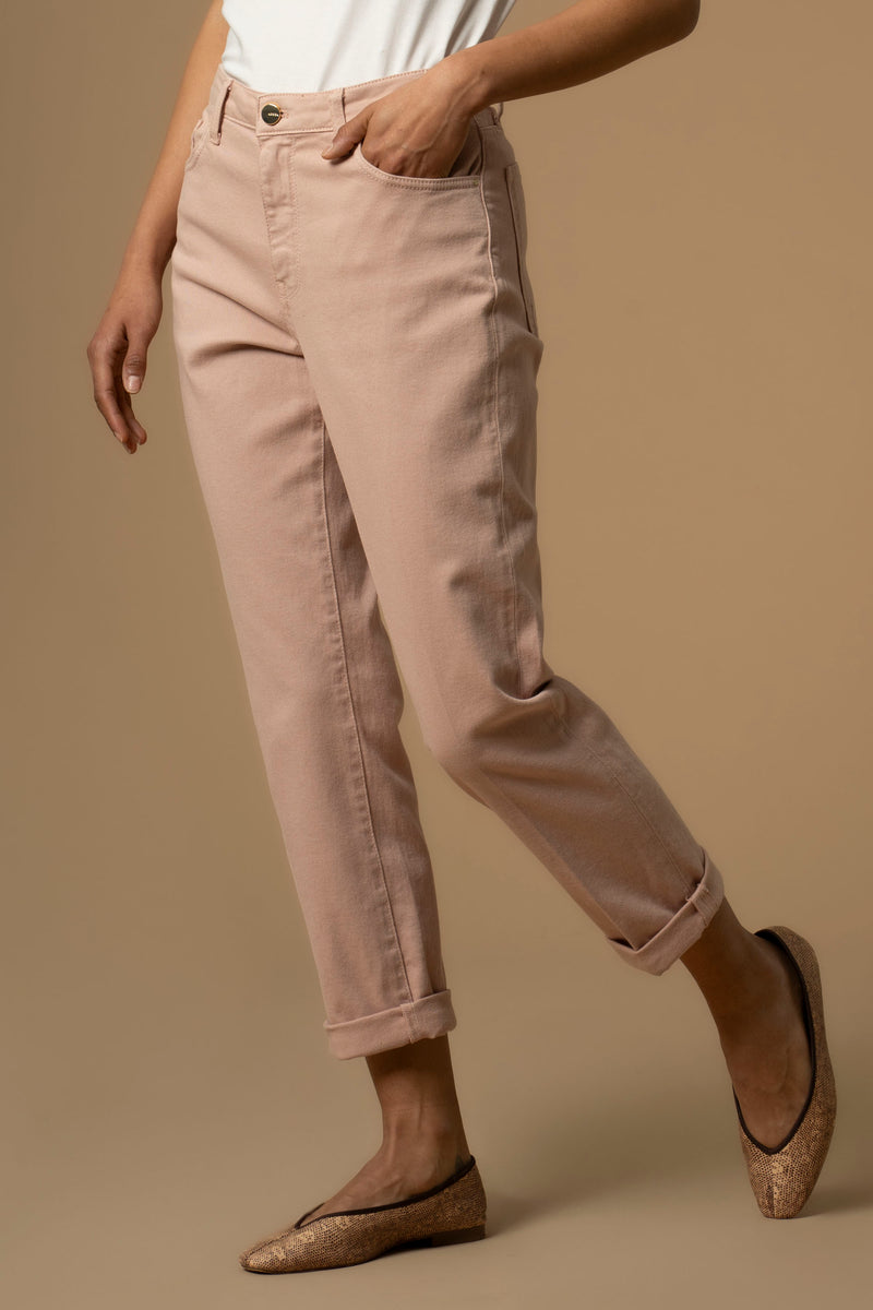 Pantaloni con piega e risvolto - Pantaloni Color Grant