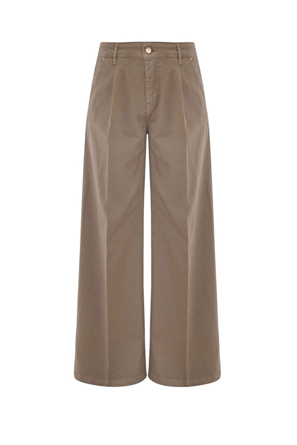 Pantalon large avec pli sur le devant - Pantalon COLOR JUSTIA