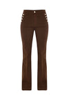 Pantalon coupe bootcut longue avec détails boutons - Pantalon COLOR ROONEY