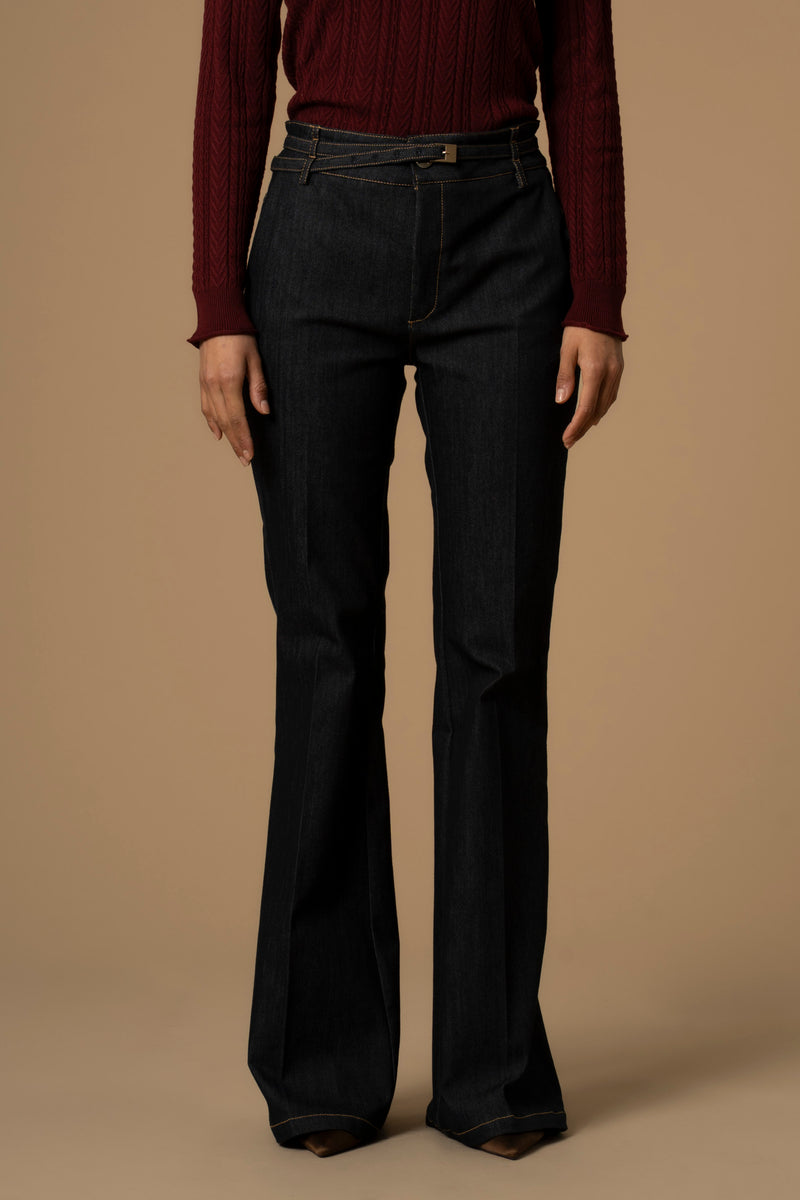 Pantalon avec coupe bootcut et poches latérales - Pantalon DENIM DAGNY