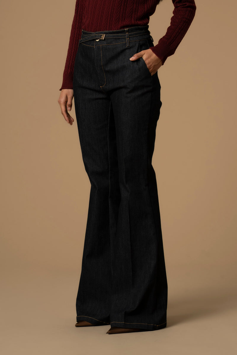 Pantalon avec coupe bootcut et poches latérales - Pantalon DENIM DAGNY