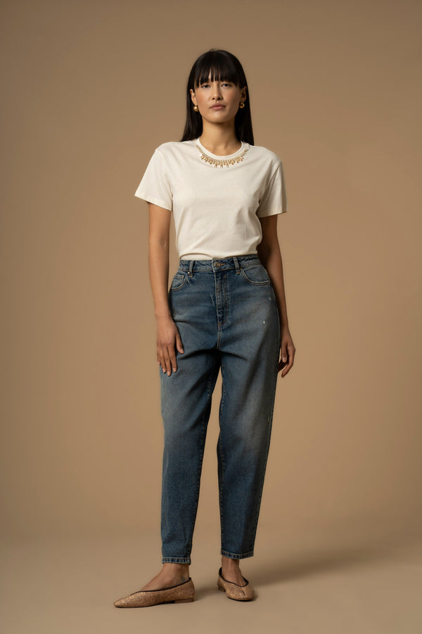 Pantalon jean avec coupe boyfriend - Pantalon DENIM KATIANA