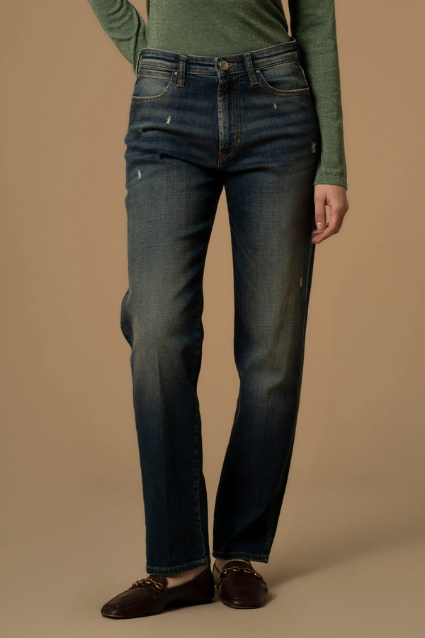 Pantalon jean avec effet délavé - Pantalon DENIM KINZIA