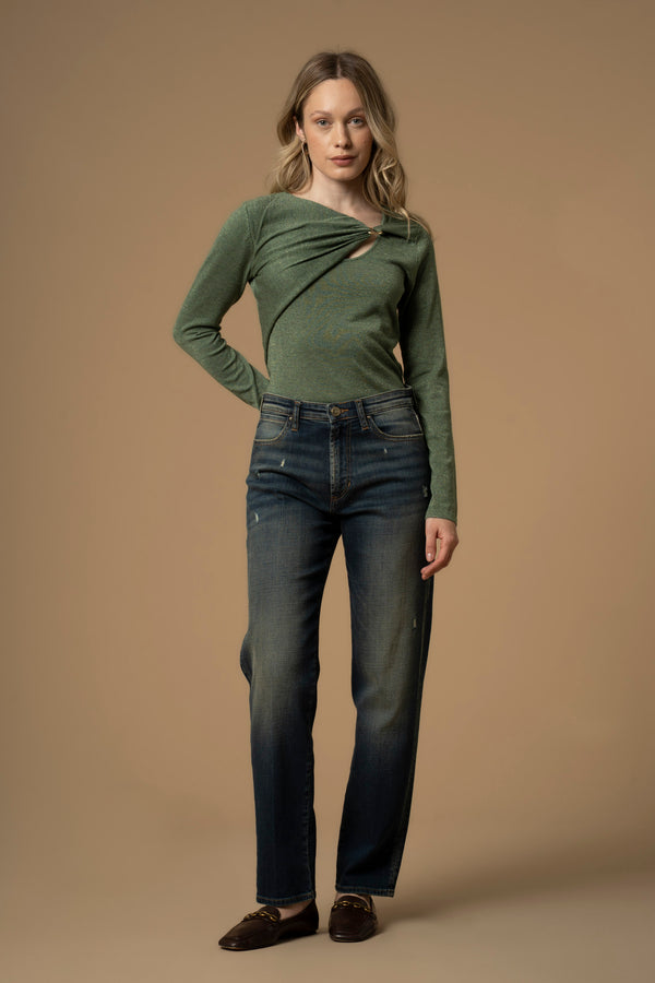 Pantalon jean avec effet délavé - Pantalon DENIM KINZIA