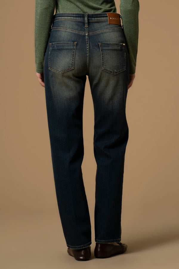 Pantalon jean avec effet délavé - Pantalon DENIM KINZIA