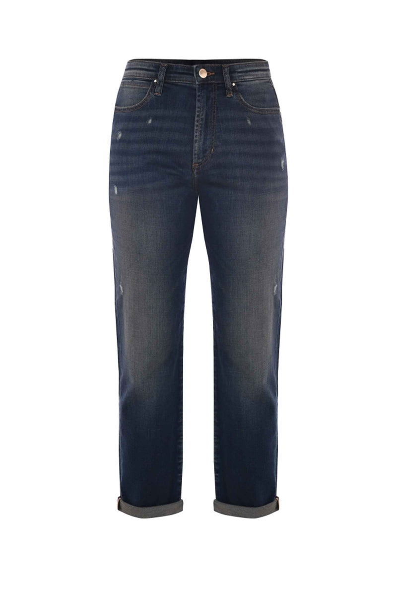 Pantaloni straight in denim  di cotone - Pantaloni Denim Kinzia