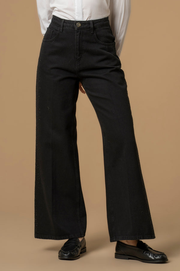 Pantalon jean avec jambes larges - Pantalon DENIM KELINIA