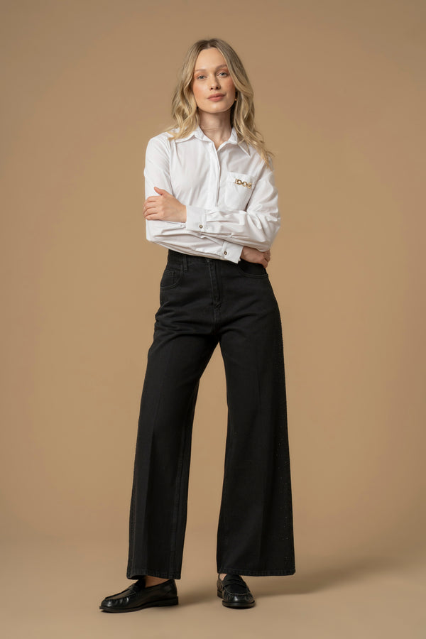 Pantalon jean avec jambes larges - Pantalon DENIM KELINIA