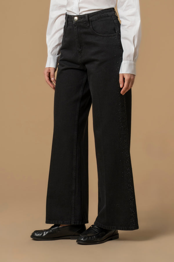 Pantalon jean avec jambes larges - Pantalon DENIM KELINIA