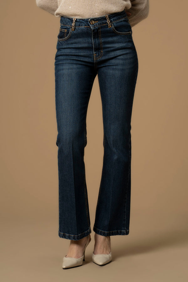 Pantalon coupe Bootcut longueur Capri - Pantalon DENIM CON CATENA RODRIGUE
