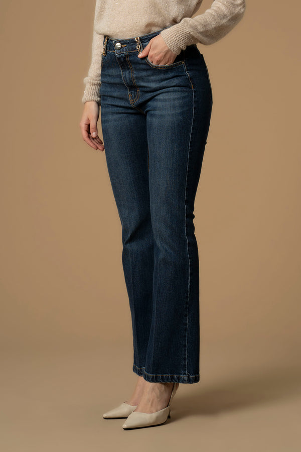 Pantalon coupe Bootcut longueur Capri - Pantalon DENIM CON CATENA RODRIGUE