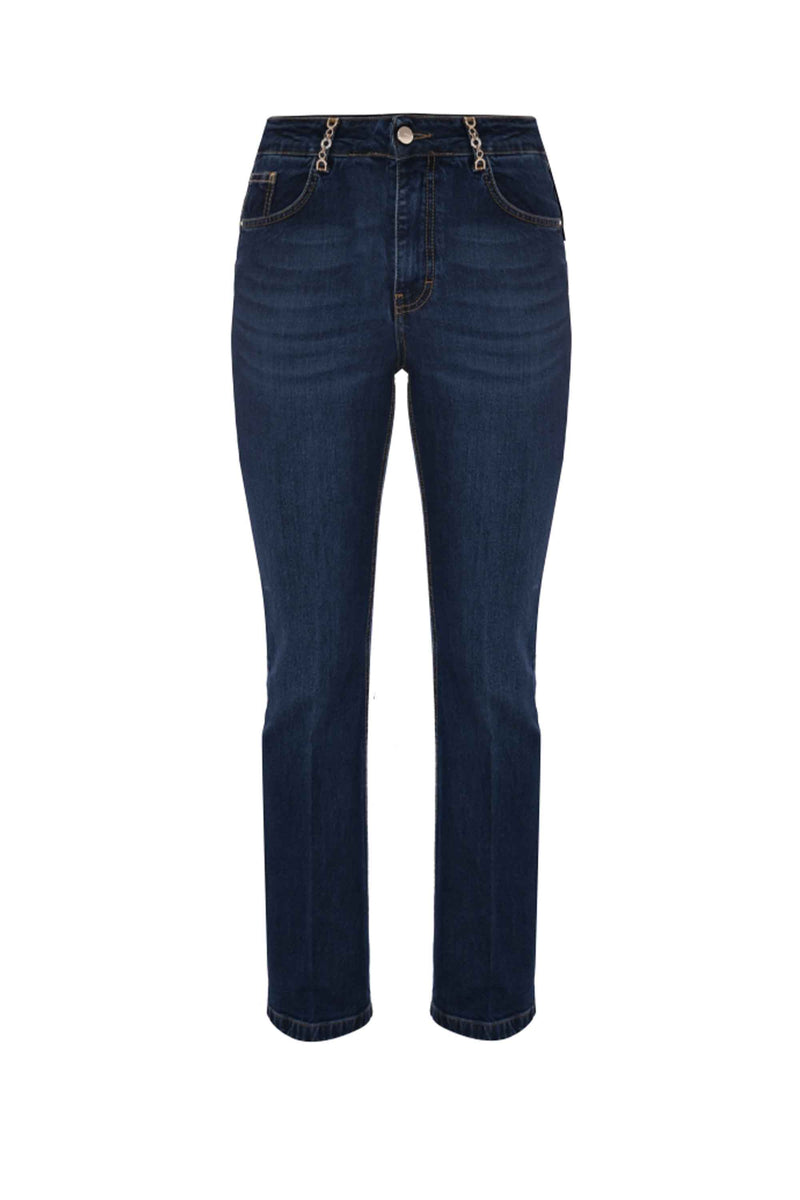 Pantaloni in denim con dettagli dorati - Pantaloni Denim Con Catena Rodrigue