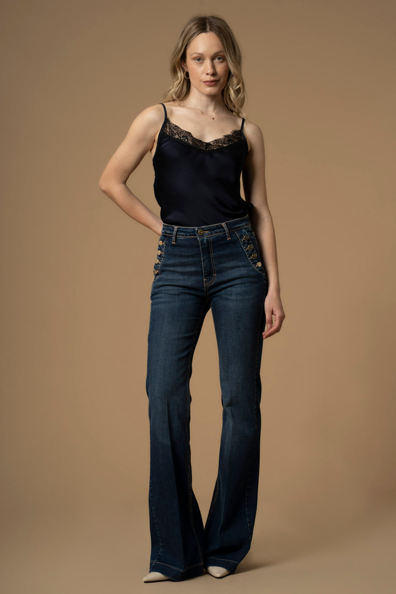 Jeans con botones laterales - Pantalon DENIM ROONEY