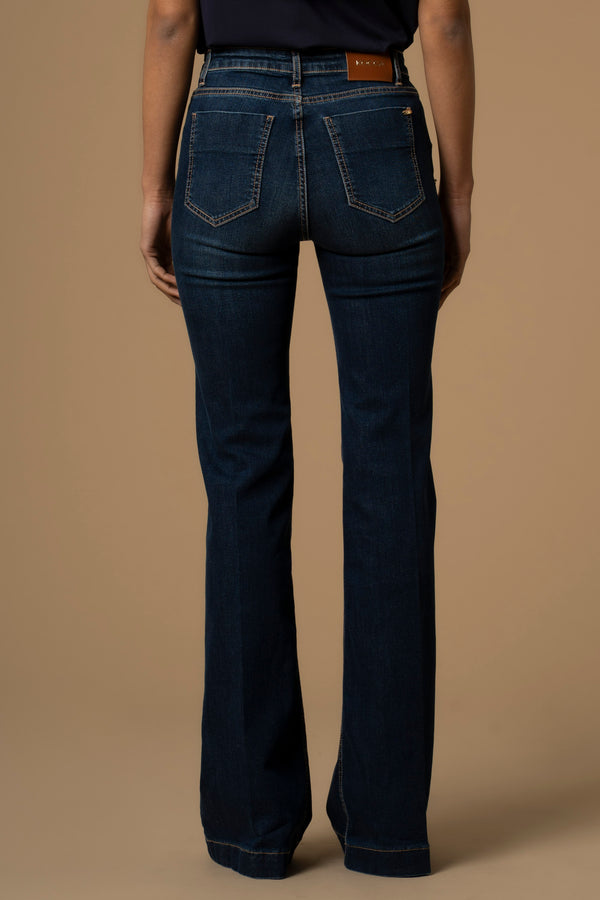Pantalon bootcut poches avec strass - Pantalon DENIM CON RICAMO ROONEY