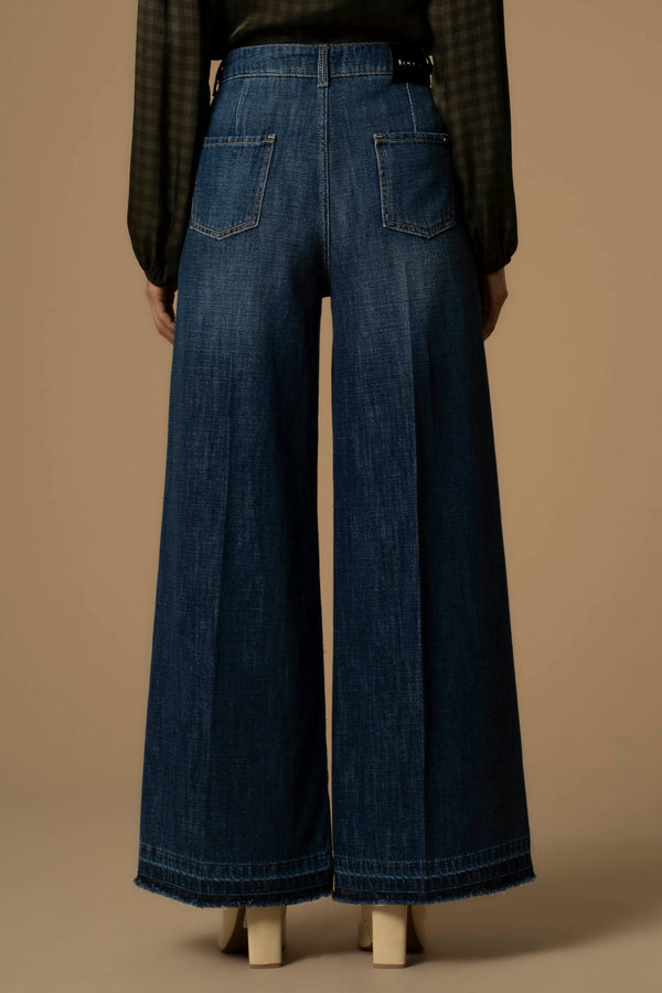 Pantalon coupe wide legs en jean - Pantalon DENIM LULLACAT
