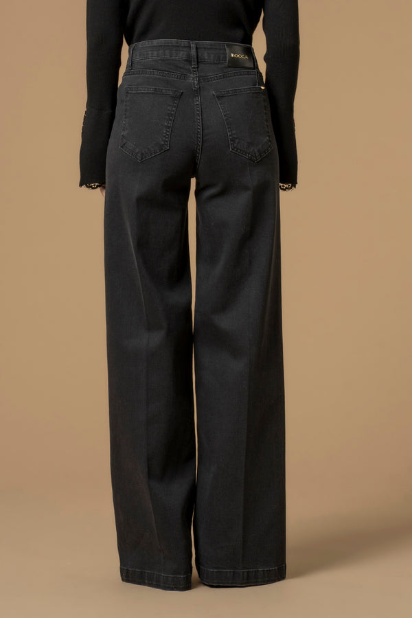 Pantalon coupe droite large avec bouton - Pantalon DENIM DONVINA