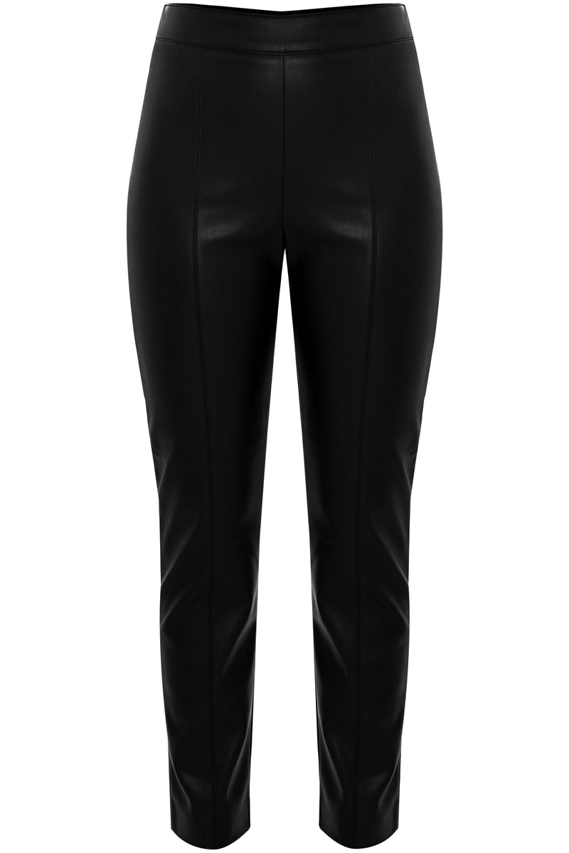 Pantalon effet cuir coupe droite slim - Pantalon MAREN