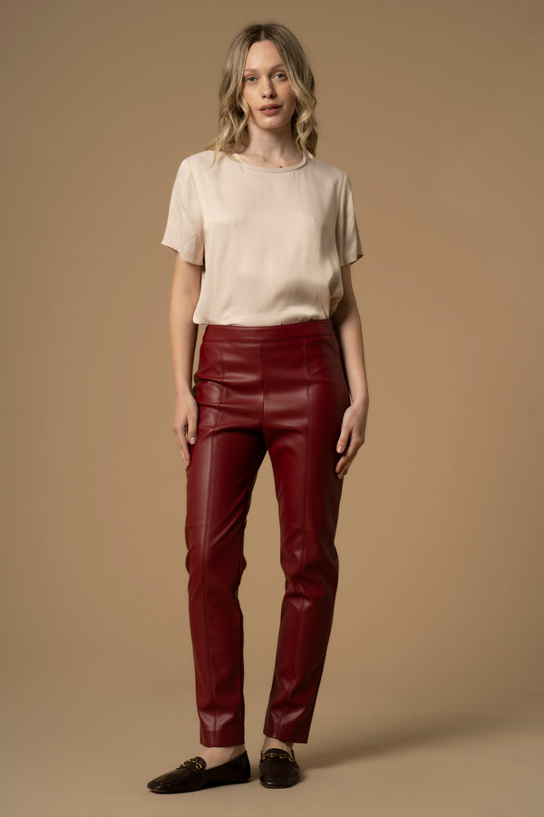Sophisticated full length leather style trousers - Trousers MAREN