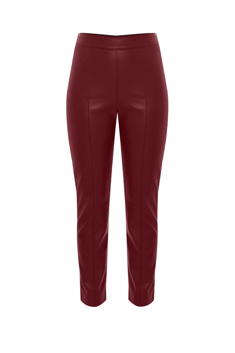 Pantalon effet cuir coupe droite slim - Pantalon MAREN