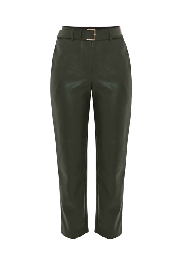 Chic professional relaxed fit leather look trousers - Trousers MARITUSA