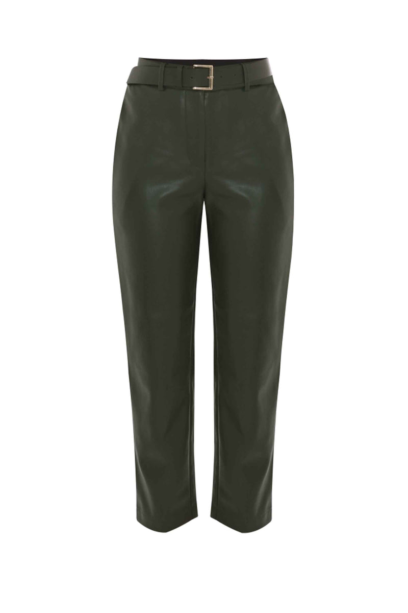 Chic professional relaxed fit leather look trousers - Trousers MARITUSA
