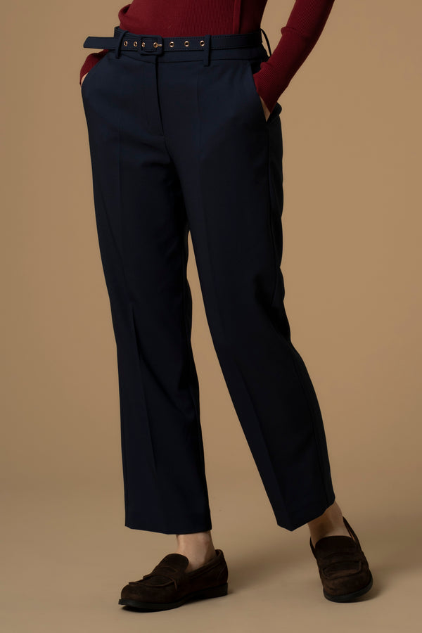 Fashionable slim fit creased full length trousers - Trousers TATY