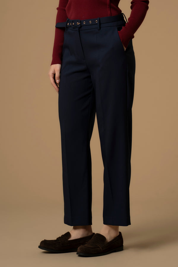 Fashionable slim fit creased full length trousers - Trousers TATY