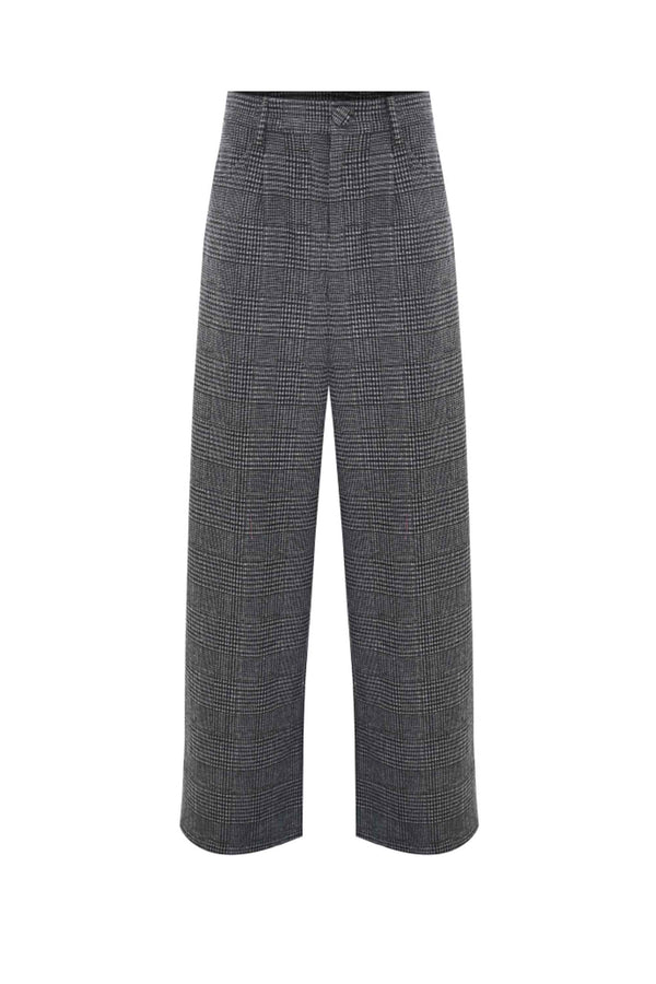 Professional chic lightly chequered full length trousers - Trousers NIK