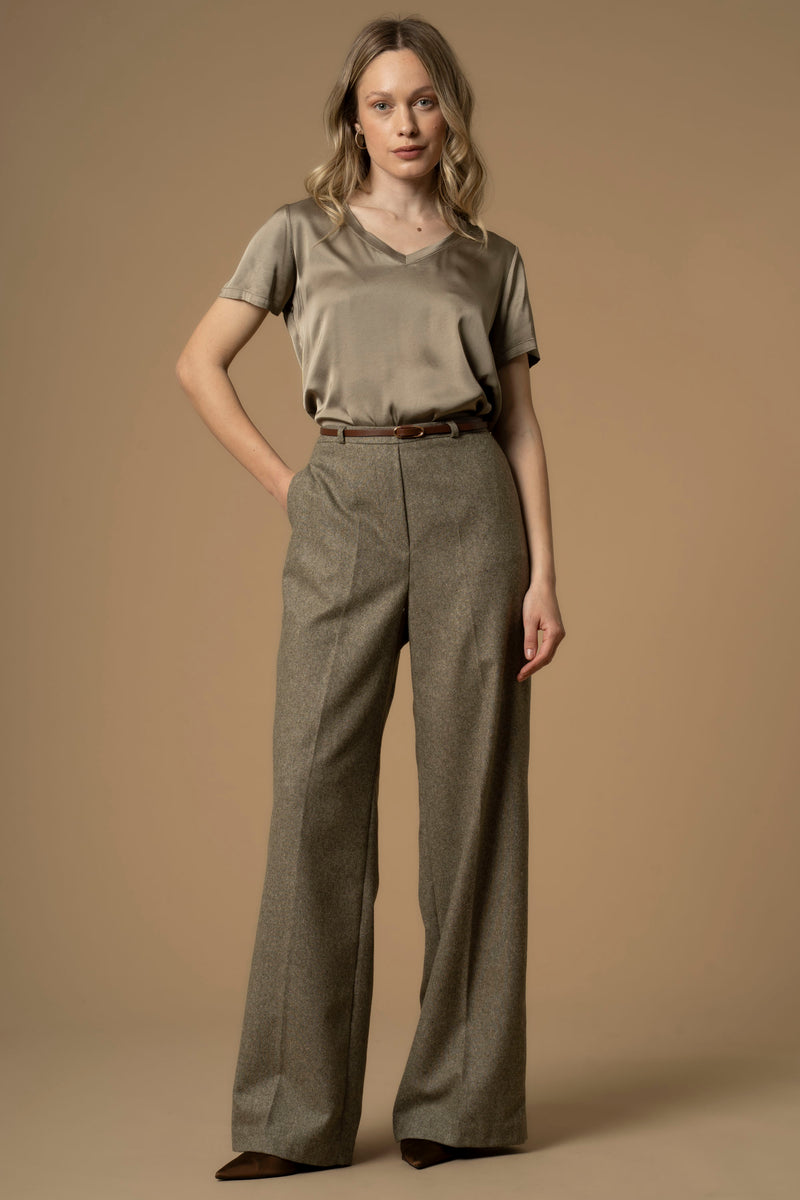 Pantaloni wide leg con cintura - Pantaloni Engracia