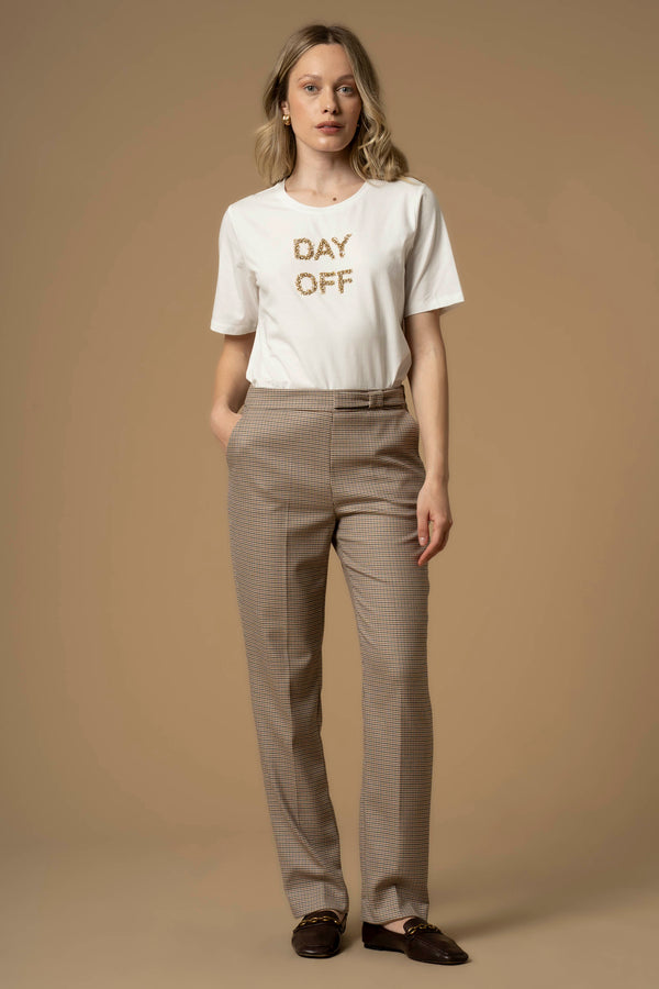 Professional chic chequered full length trousers - Trousers JELMINO