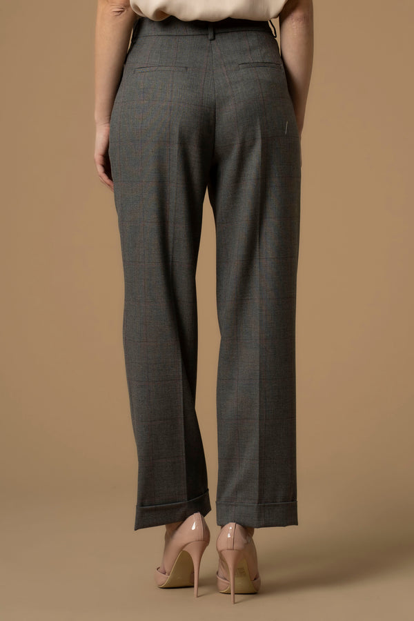 Stylish slim fit lightly chequered trousers - Trousers HATTILAS