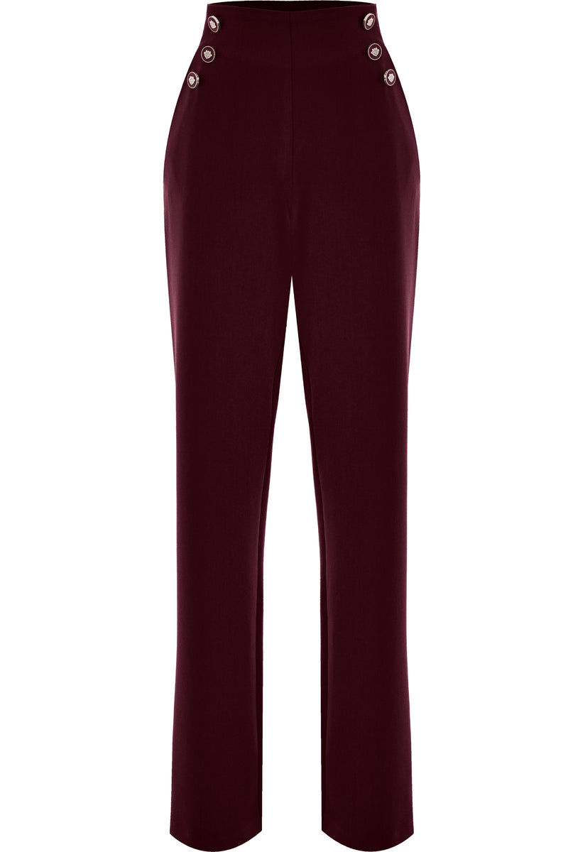 Pantalon coupe droite taille montante - Pantalon FENETH