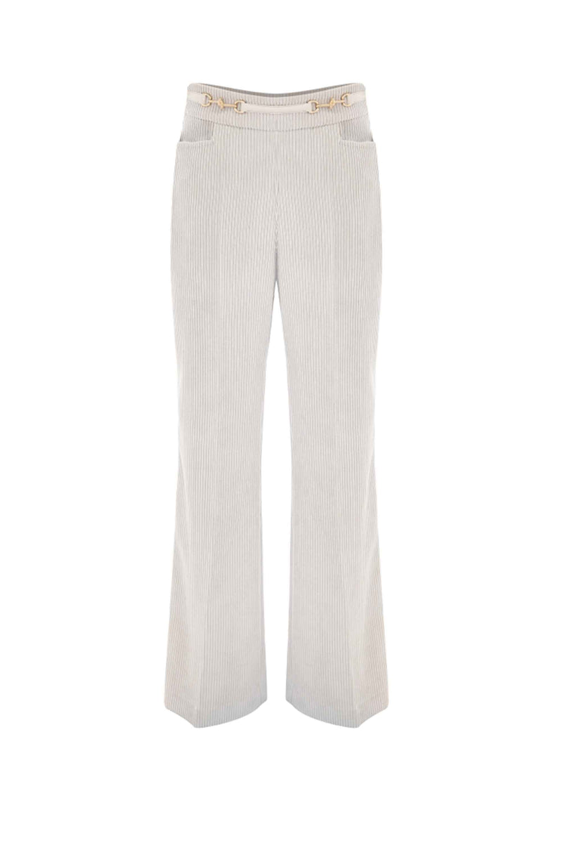 Pantalon large détails chaînettes taille - Pantalon CON APPLICAZIONE ANSYELL