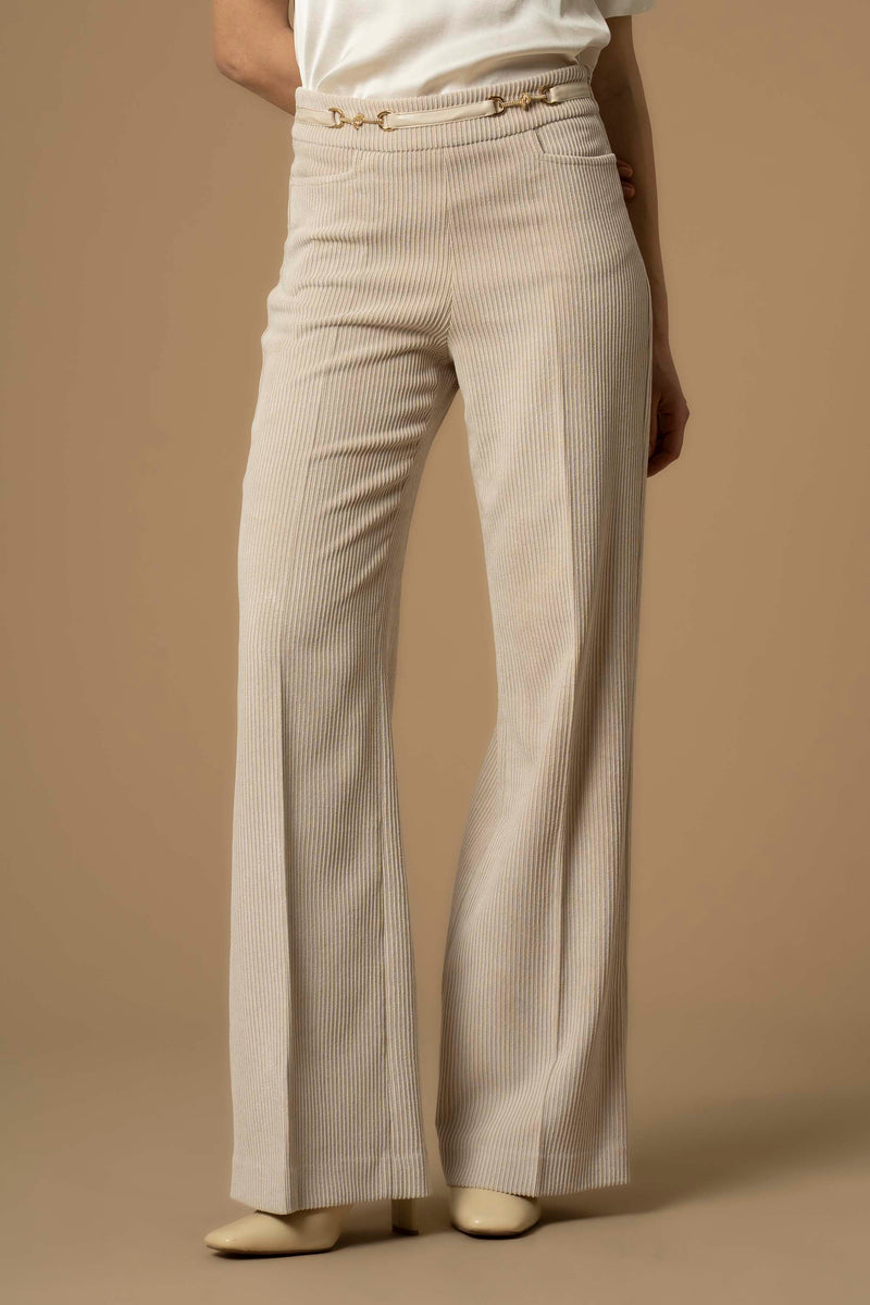 Pantalon large détails chaînettes taille - Pantalon CON APPLICAZIONE ANSYELL
