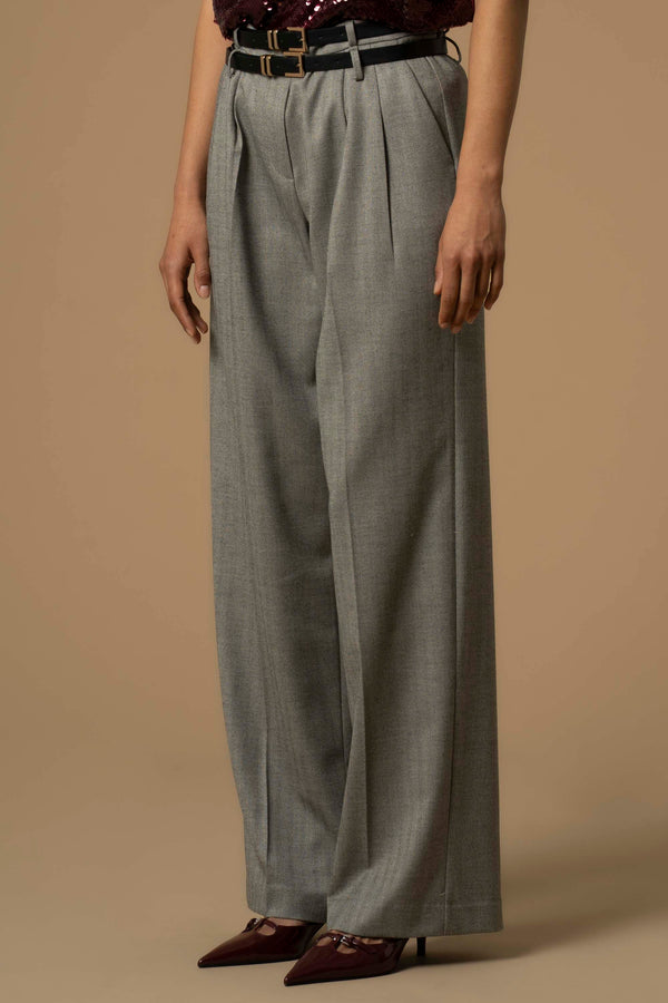 Professional relaxed fit double belted trousers - Trousers GREGOR