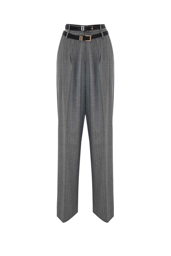 Professional relaxed fit double belted trousers - Trousers GREGOR