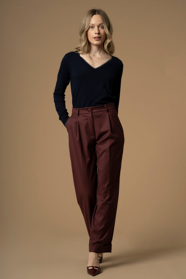 Elegant casual chic roll up trousers - Trousers HATTILAS