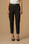 Pantalon droit chaînette à la taille - Pantalon CON APPLICAZIONE AMALIO