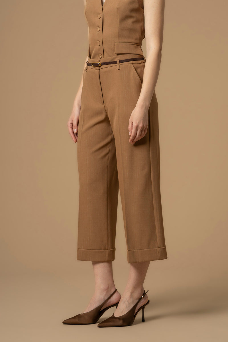 Pantalon coupe évasée longueur Toreador - Pantalon EBBA
