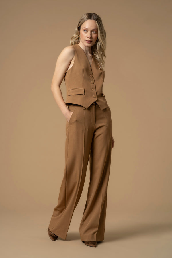 Stylish business trousers, full length with creases - Trousers GILIOLA