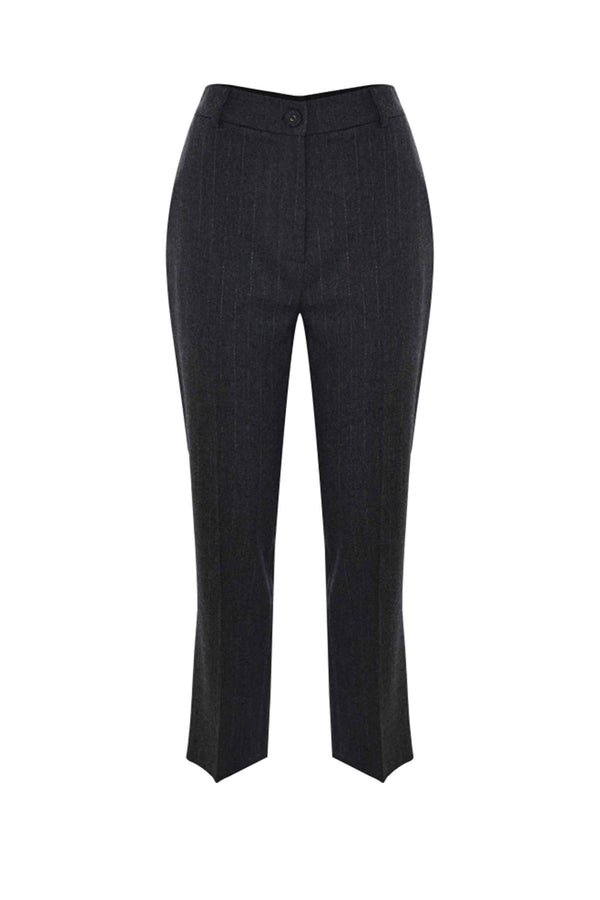 Elegant above ankle slim fit patterned trousers - Trousers BAETIS