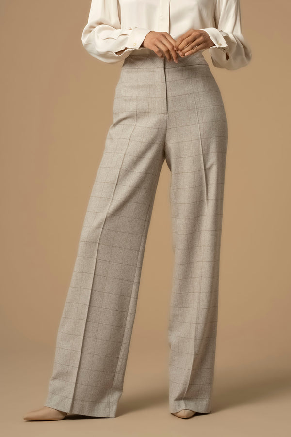Chic extra long lightly chequered trousers - Trousers AGOT