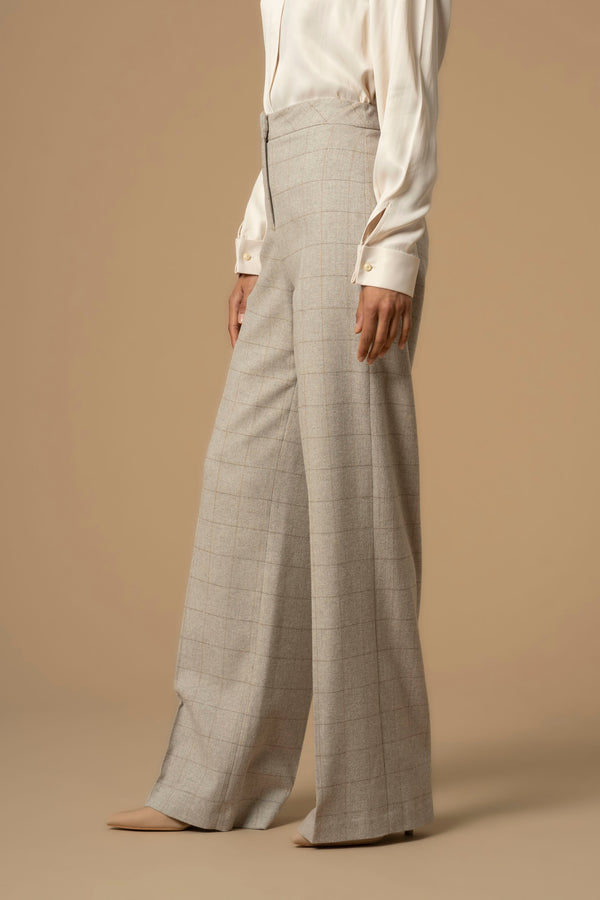 Chic extra long lightly chequered trousers - Trousers AGOT