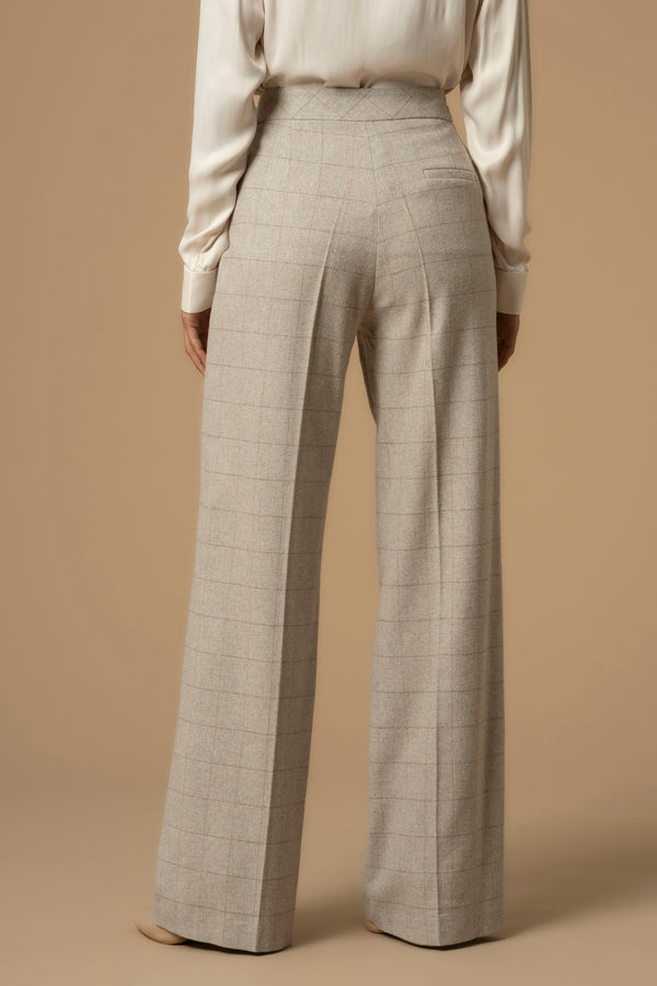 Chic extra long lightly chequered trousers - Trousers AGOT