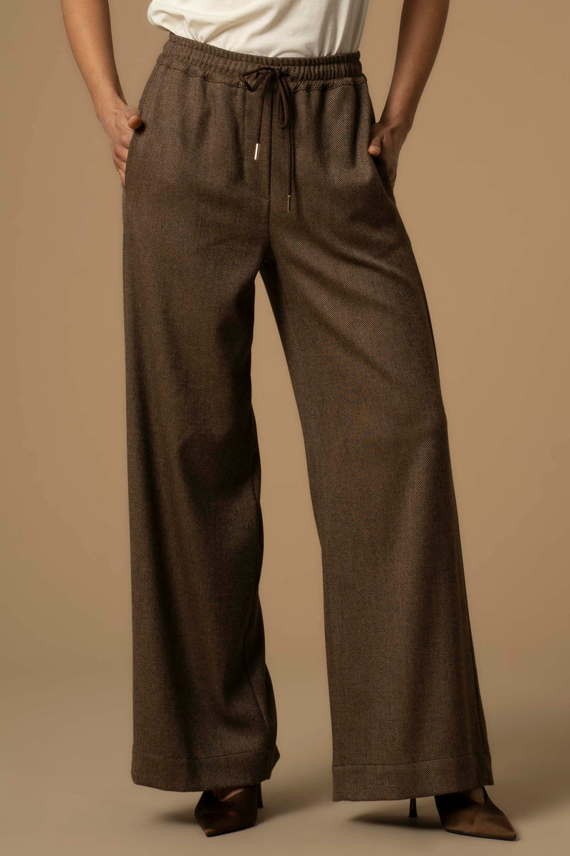 Pantaloni wide leg con coulisse - Pantaloni Gusto