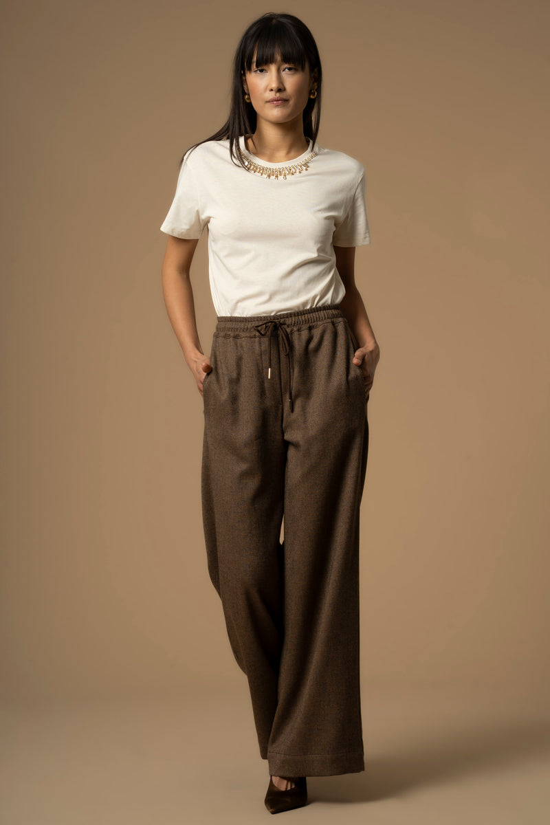Pantalon large avec cordon à la taille - Pantalon GUSTO