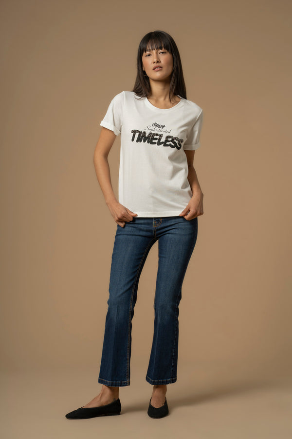 Camiseta básica manga corta con texto - T-shirt ANAISSE
